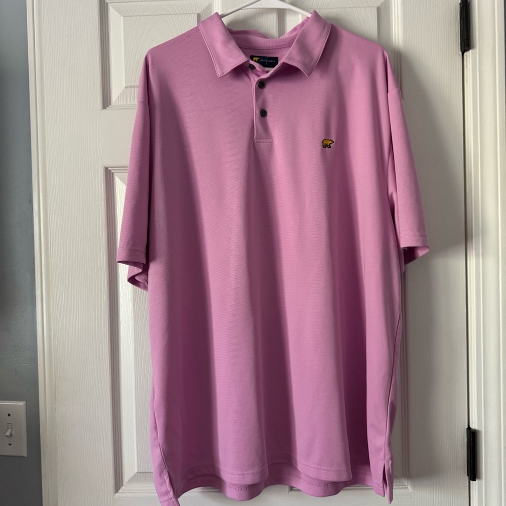 Men's Jack Nicklaus Pink Polo Golf Short Sleeve Shirt Size XXL